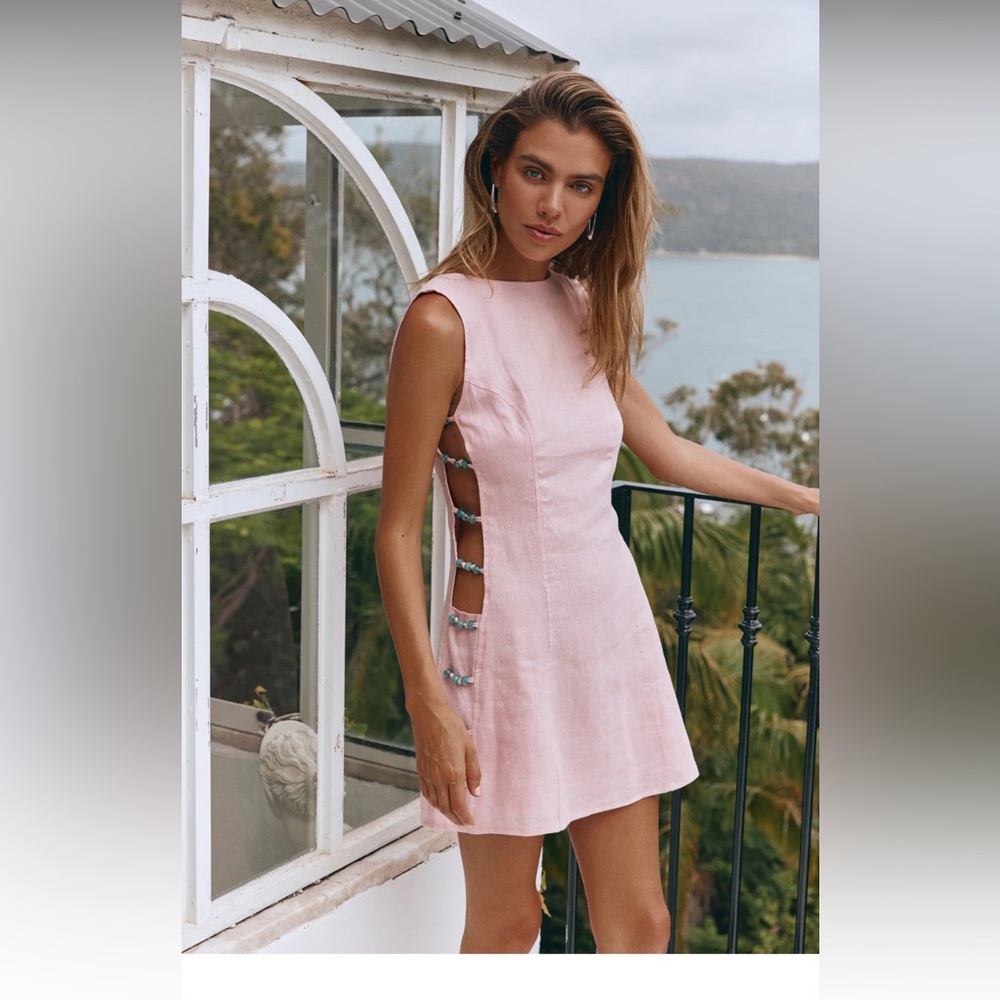 VRG GRL TIA LINEN MINI DRESS